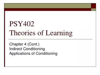 PSY402 Theories of Learning