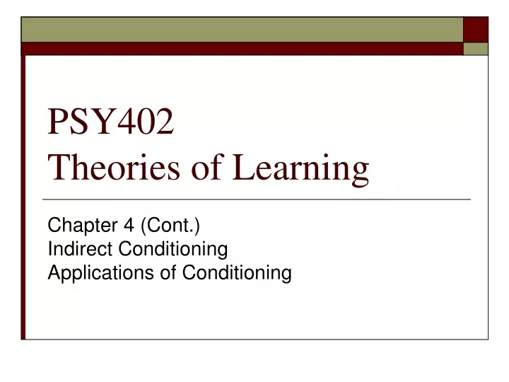 psy402 theories of learning