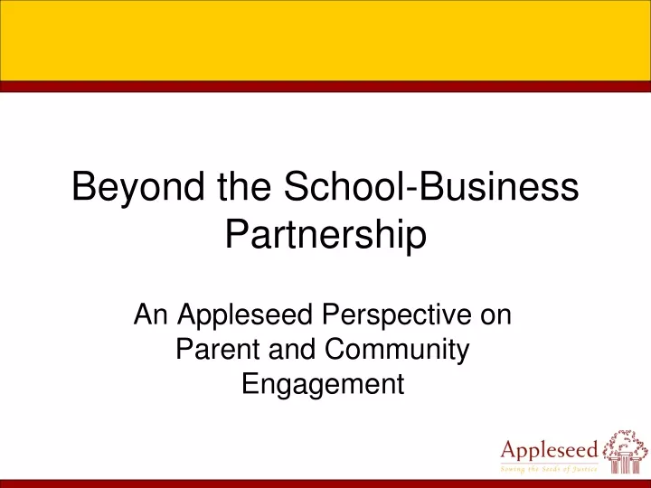 beyond the school business partnership