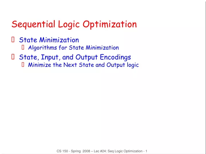 sequential logic optimization