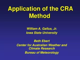 application of the cra method