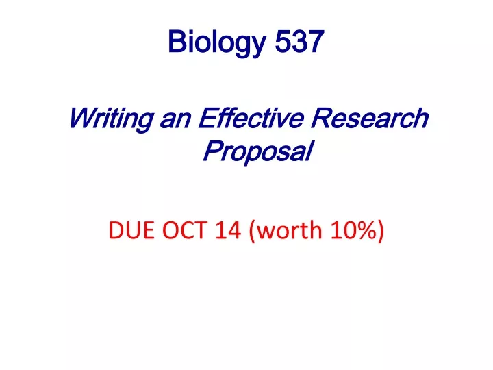 biology 537 writing an effective research