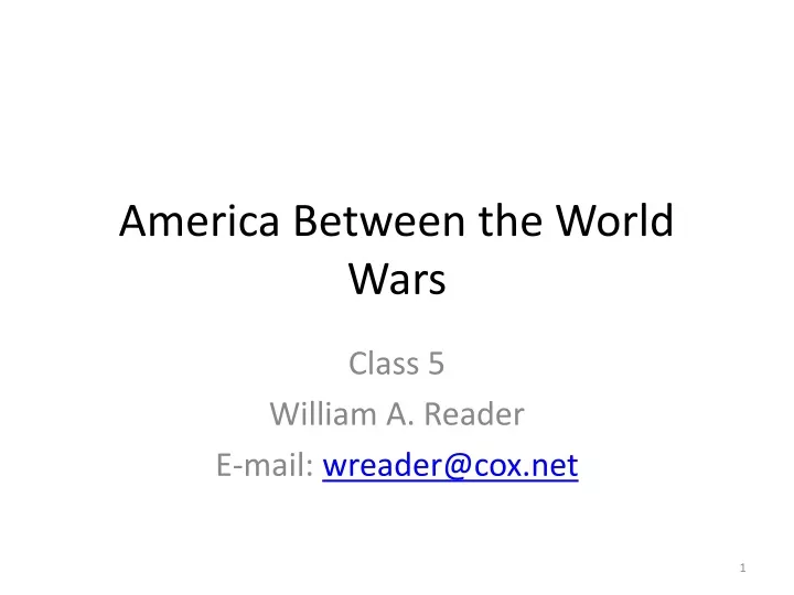 america between the world wars