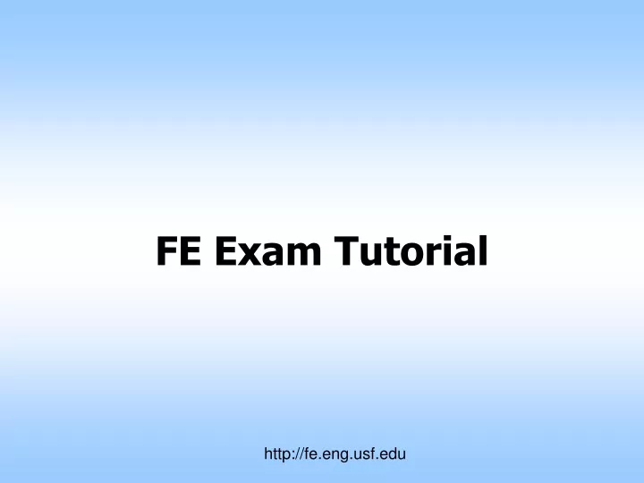 fe exam tutorial