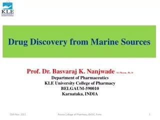 Drug Discovery from Marine Sources