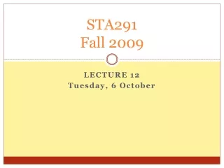 STA291 Fall 2009