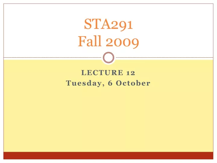 sta291 fall 2009