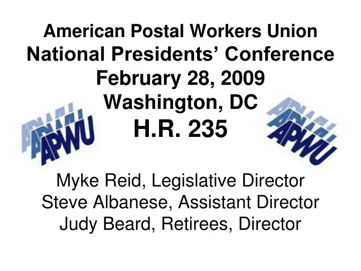 american postal workers union national presidents