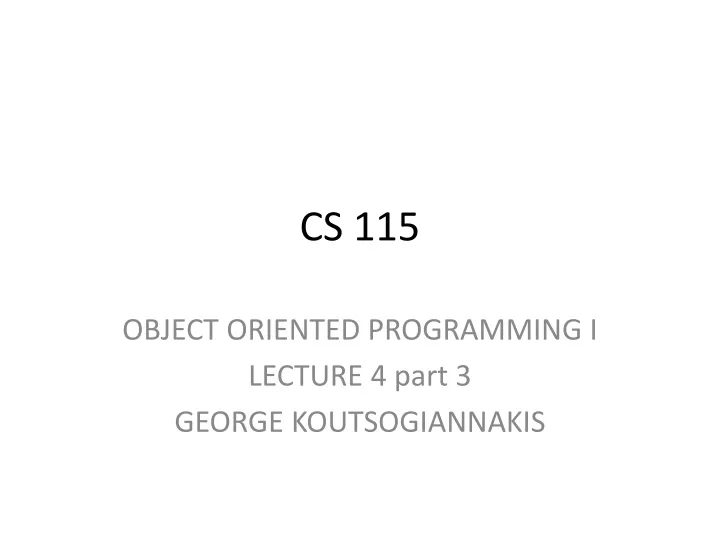 cs 115