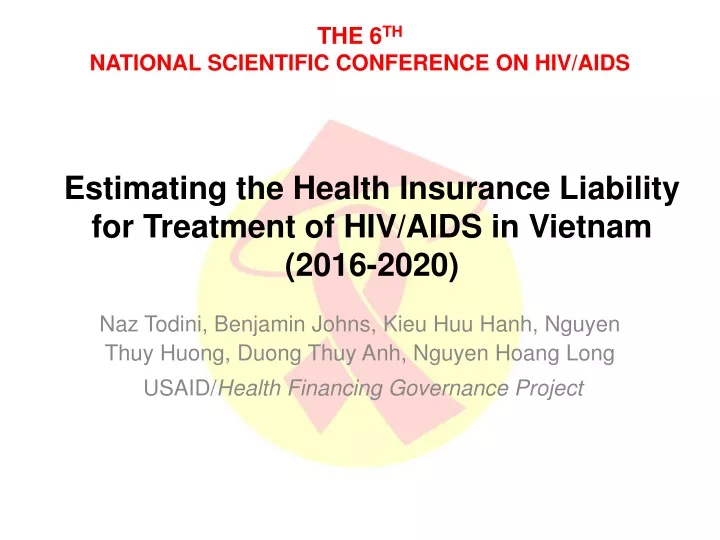 estimating the health insurance liability for treatment of hiv aids in vietnam 2016 2020