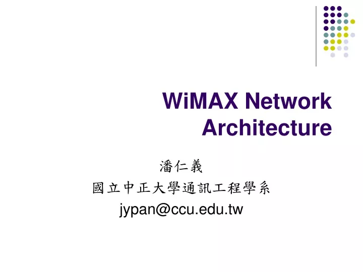 wimax network architecture
