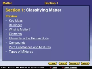 Section 1: Classifying Matter