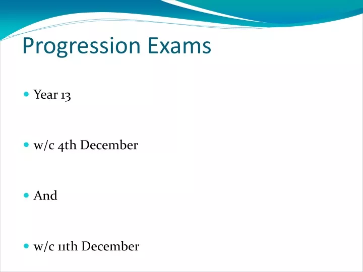 progression exams