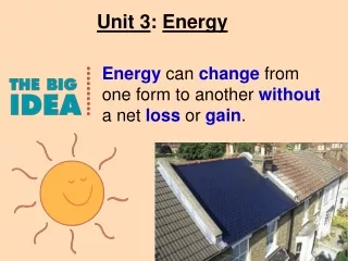 Unit 3 :  Energy