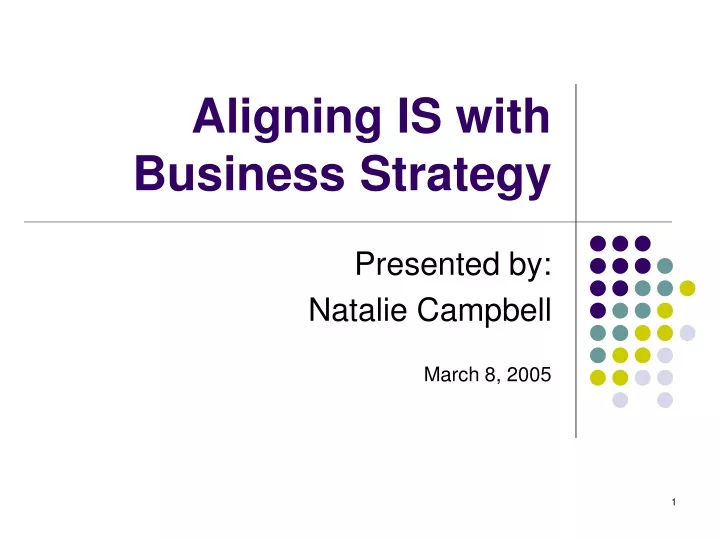 aligning is with business strategy