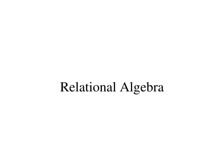 relational algebra