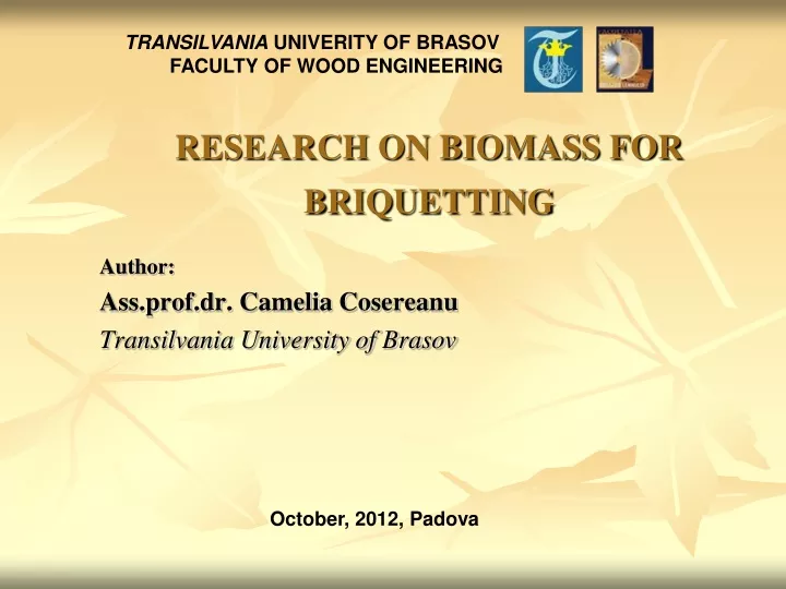 research on biomass for briquetting
