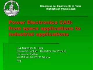 Power Electronics CAD:  from space applications to industrial applications