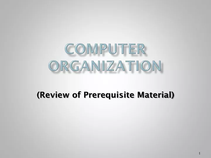 computer organization