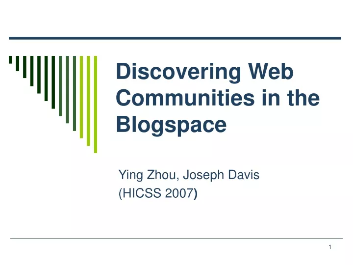 discovering web communities in the blogspace
