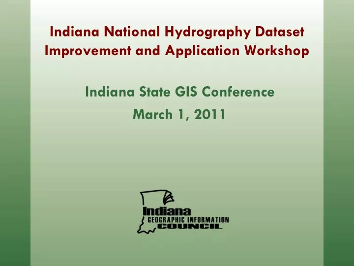 indiana state gis conference march 1 2011