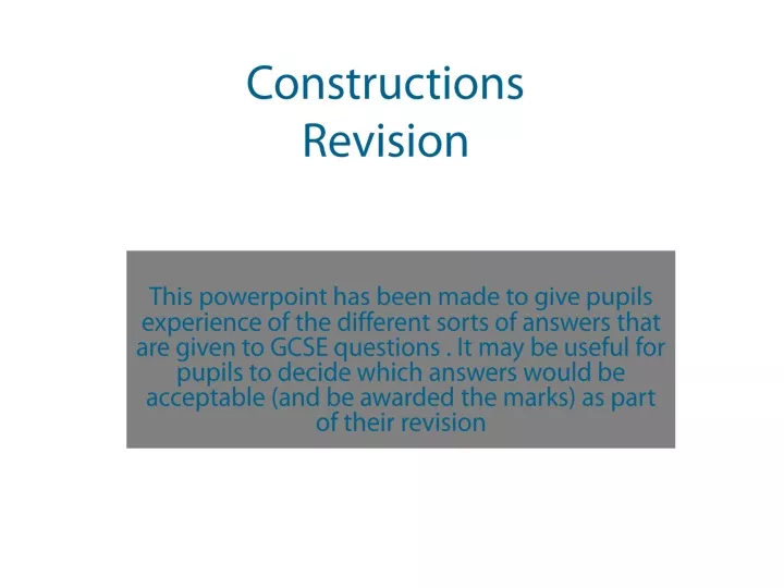 constructions revision