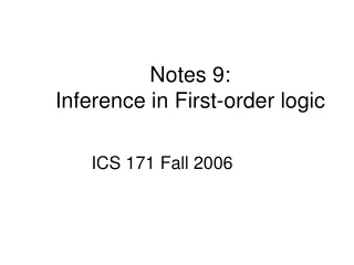 Notes 9: Inference in First-order logic