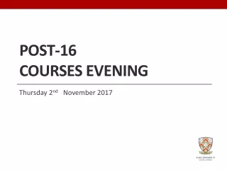 Post-16  Courses Evening