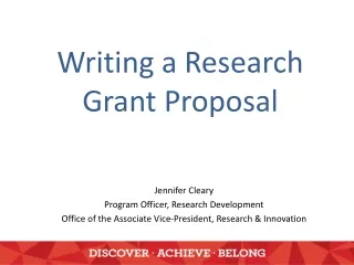 Writing a Research Grant Proposal