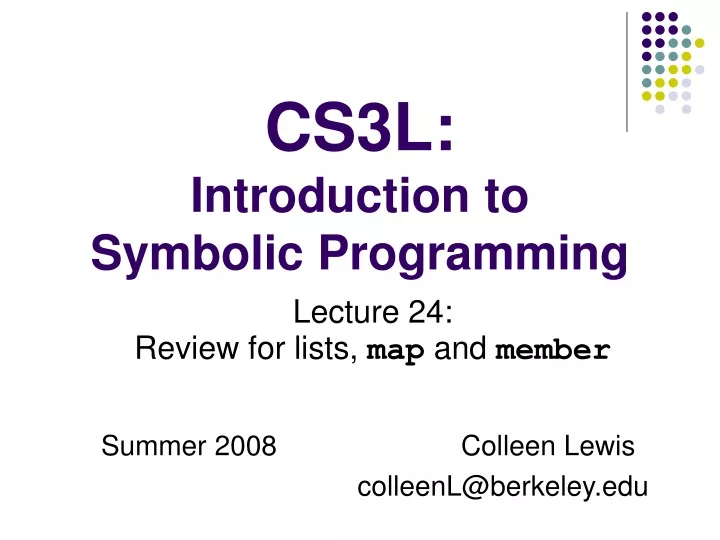 cs3l introduction to symbolic programming
