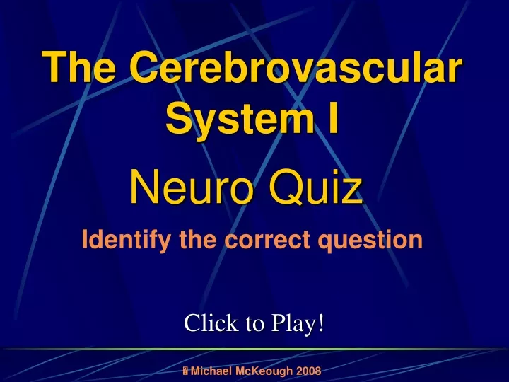 the cerebrovascular system i