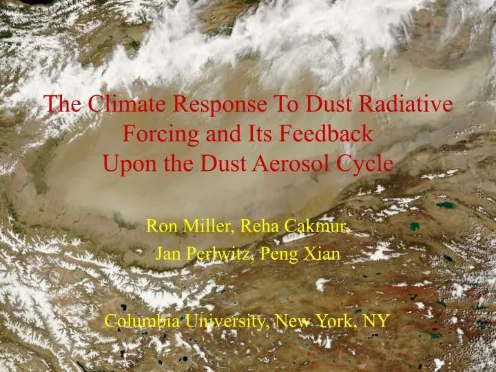 the climate response to dust radiative forcing and its feedback upon the dust aerosol cycle