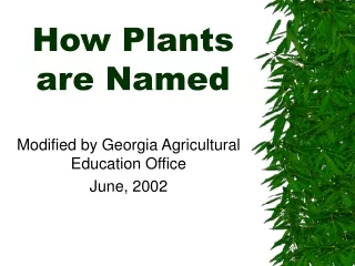 How Plants are Named