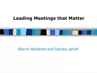 Leading Meetings that Matter