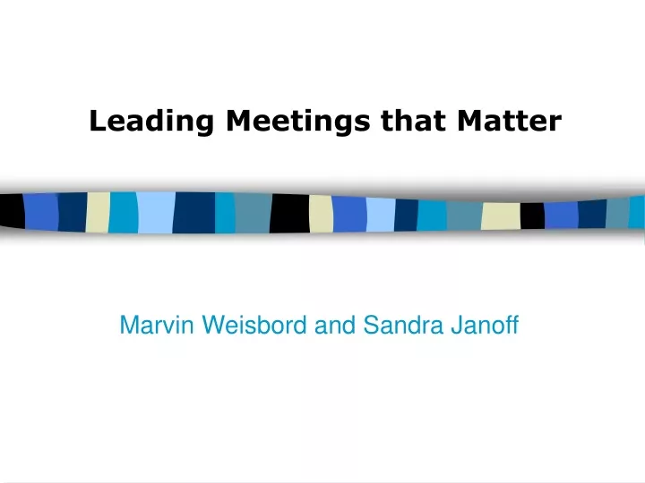 leading meetings that matter