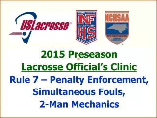 2015 Preseason  Lacrosse Official’s Clinic Rule 7 – Penalty Enforcement, Simultaneous Fouls,