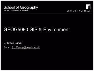 GEOG5060 GIS &amp; Environment