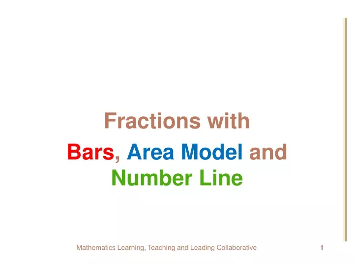 fractions with bars area model and number line