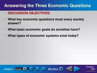 Answering the Three Economic Questions