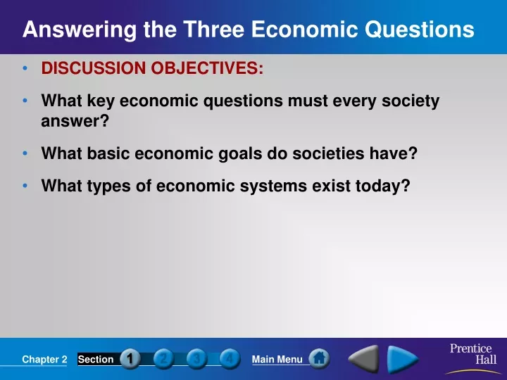 answering the three economic questions