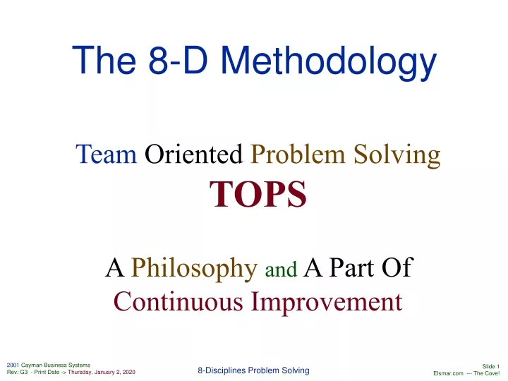 the 8 d methodology