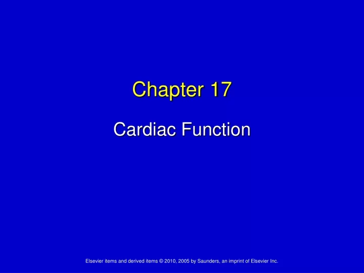 chapter 17 cardiac function