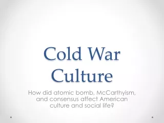 Cold War Culture