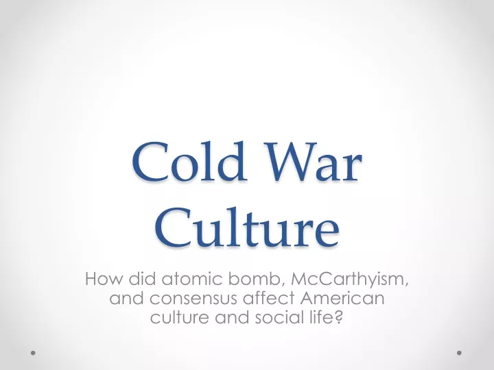 cold war culture
