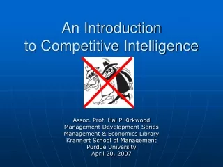 An Introduction  to Competitive Intelligence