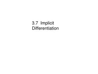 3.7  Implicit Differentiation