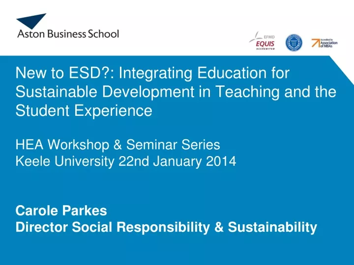 new to esd integrating education for sustainable