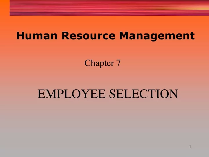 employee selection
