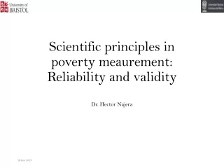 Scientific principles in poverty meaurement: Reliability and validity