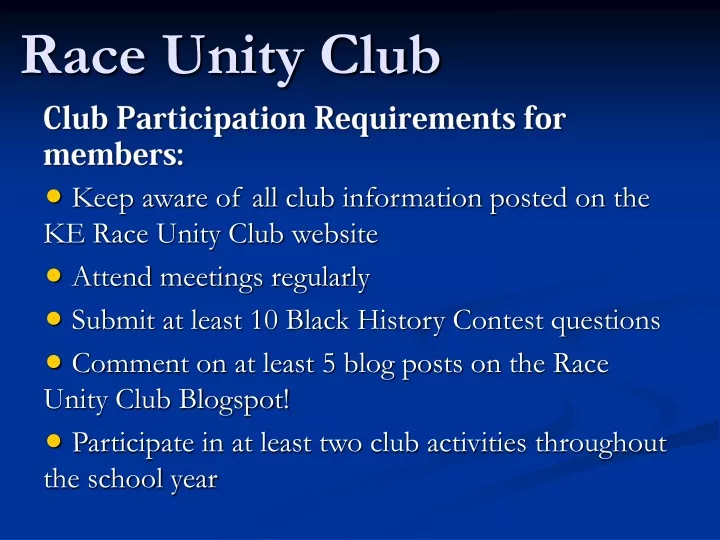 race unity club